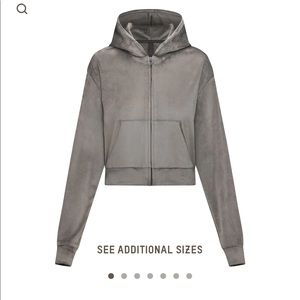 Skims Gunmetal Velour Hoodie
